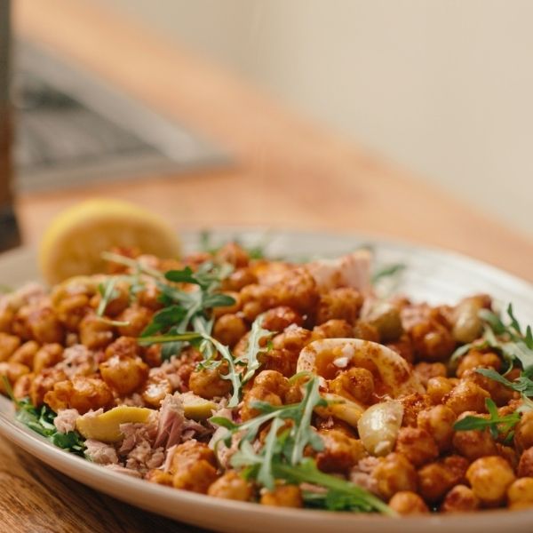 Nargisse Benkabbou’s ‘tayb o’hari’ chickpeas, tuna and egg salad