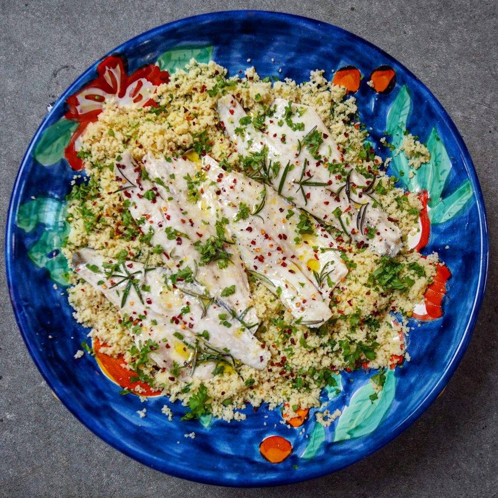 Zesty & Spicy Seabass with Couscous