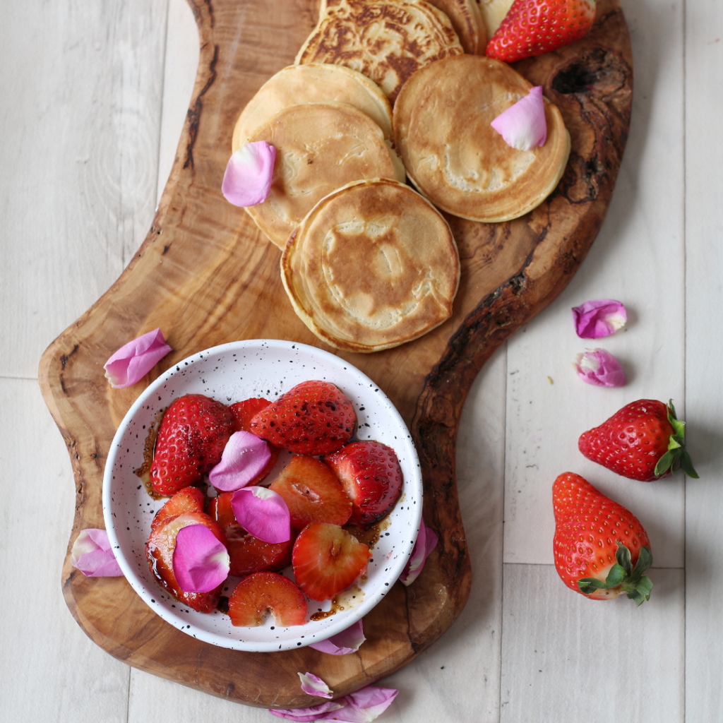Pikelets with Balsamic Strawberries