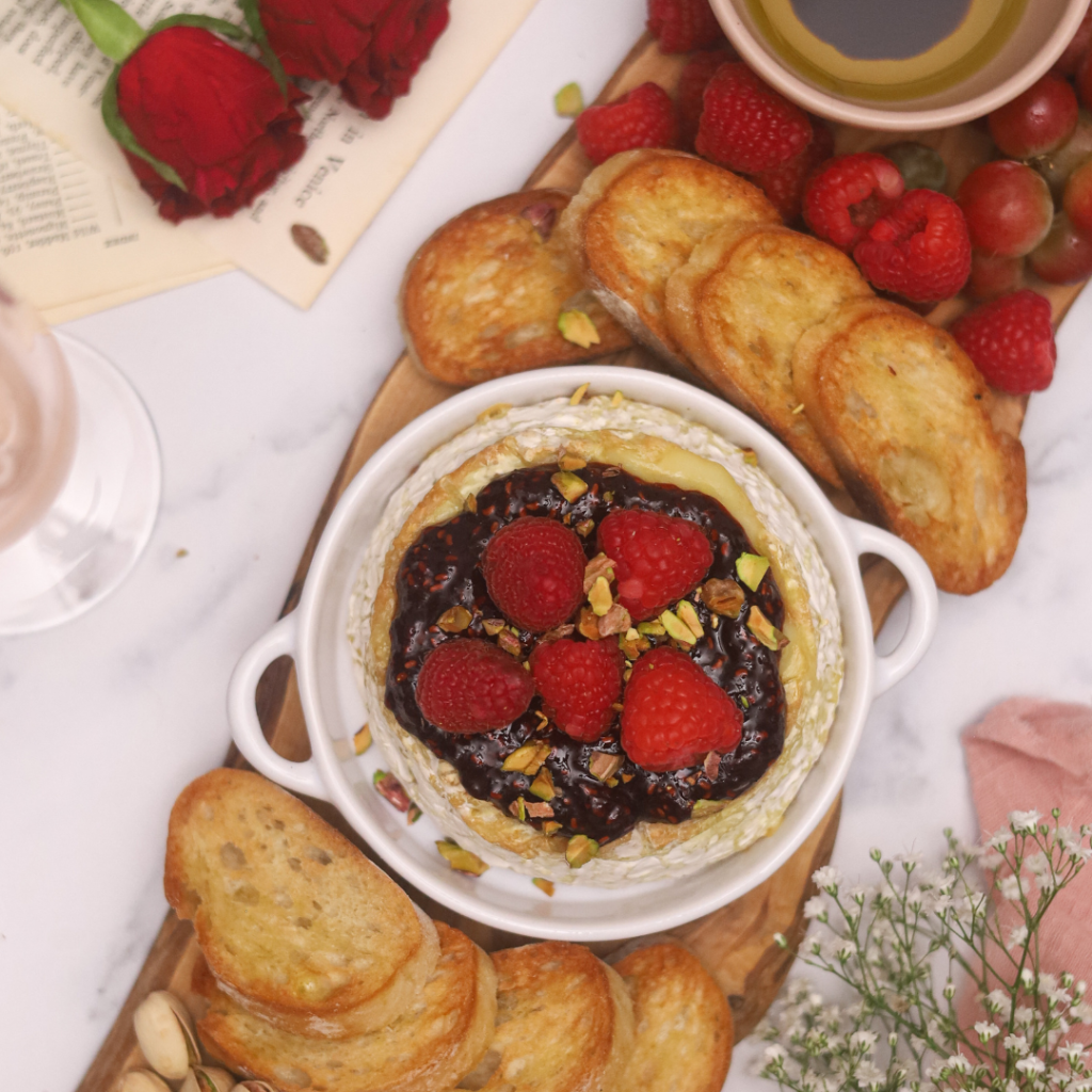 Baked Camembert with Balsamic Raspberry Reduction