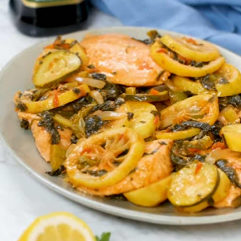 Greek Baked Fish with Vegetables