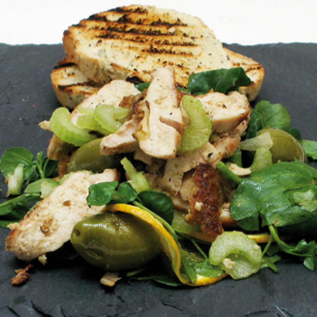 Guinea Fowl, Olive and Orange Salad