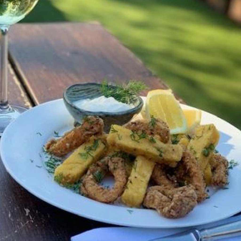 Sue’s Calamari & Polenta chips