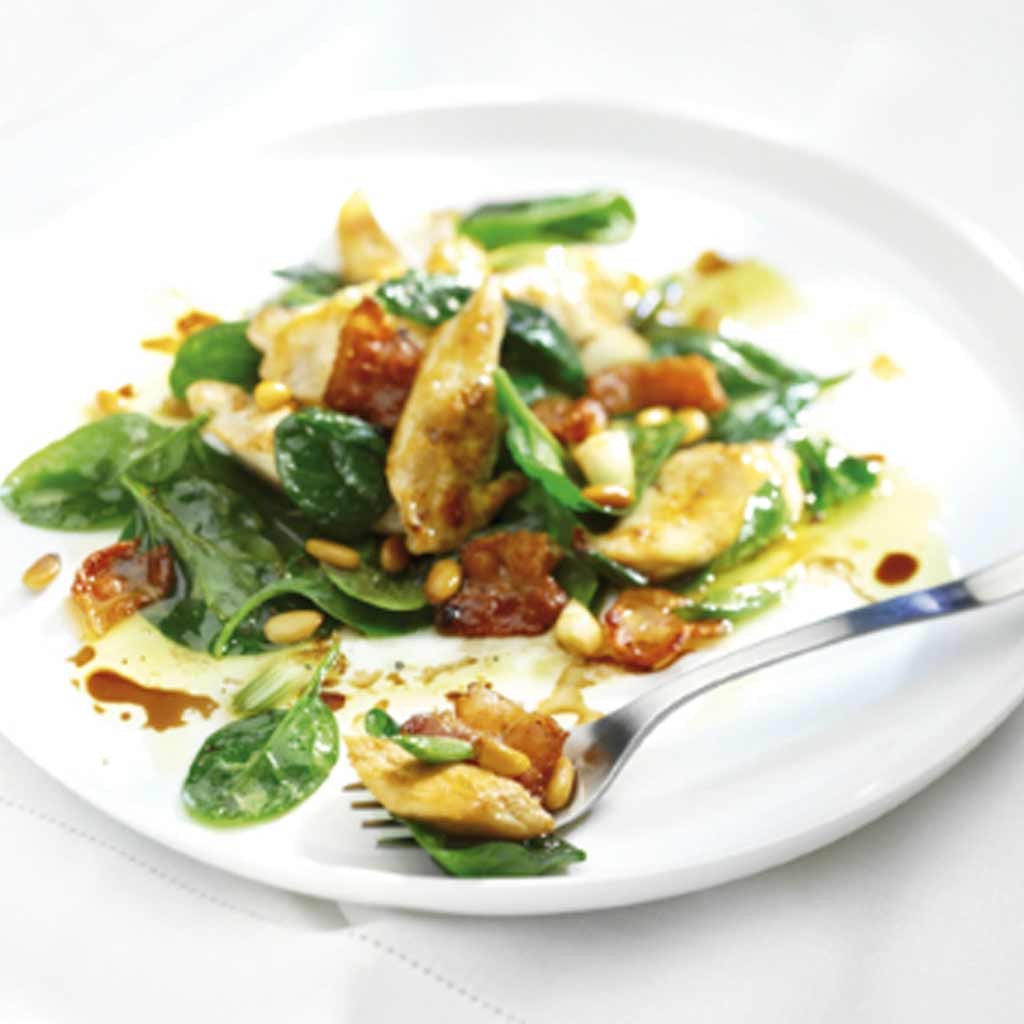 Warm Chicken, Bacon and Spinach Salad