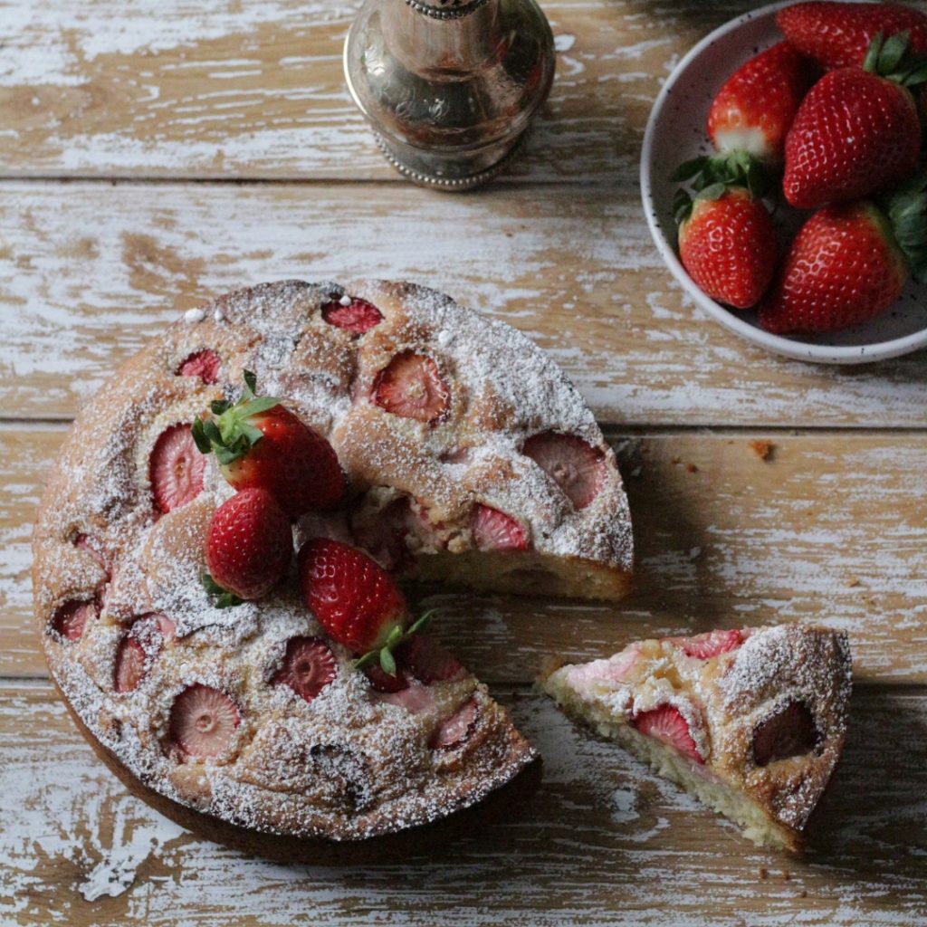 Strawberry Yogurt Cake with Olive Oil