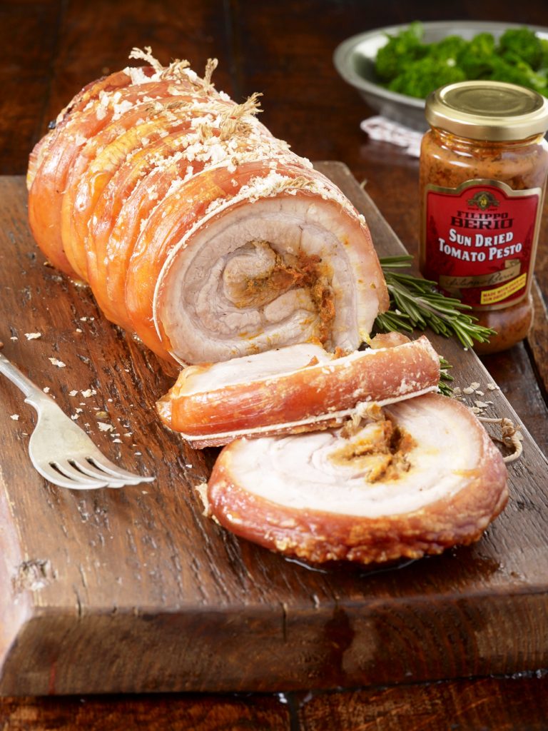Slow Cooked Pork Belly With Pesto & Fennel Filling