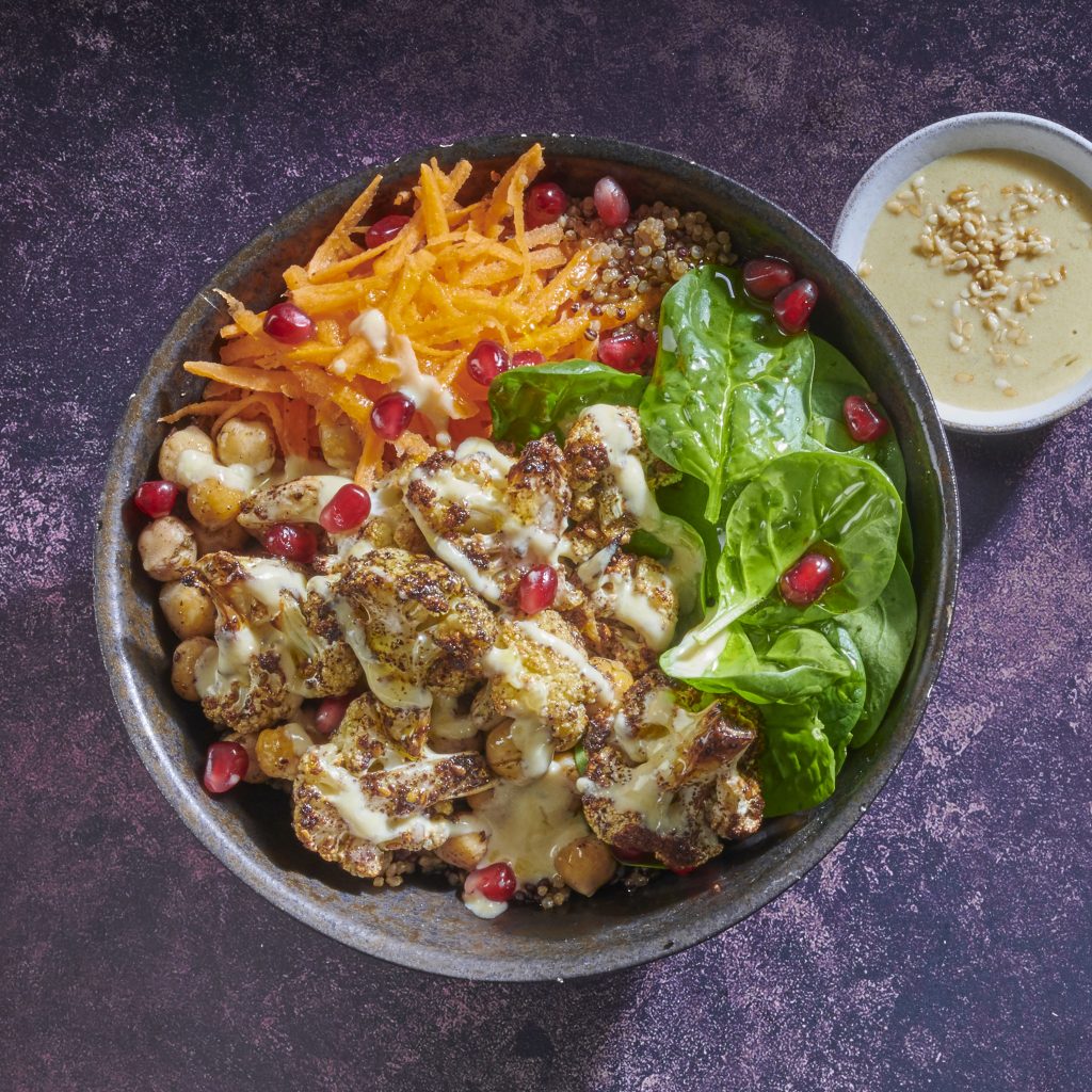 Roasted Cauliflower and Chickpea Bowls