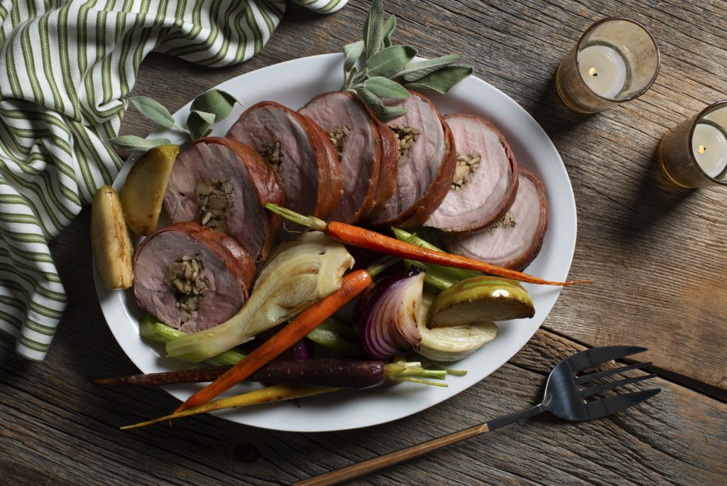 Prosciutto Wrapped Pork Loin with Stuffing