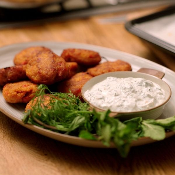 Sami Tamimi’s Couscous Fritters with Preserved Lemon Yoghurt