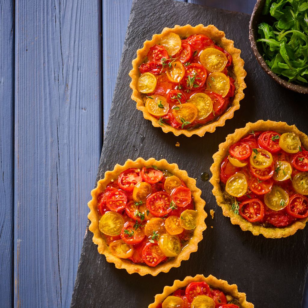 Polenta, Parmesan & Tomato Tarts