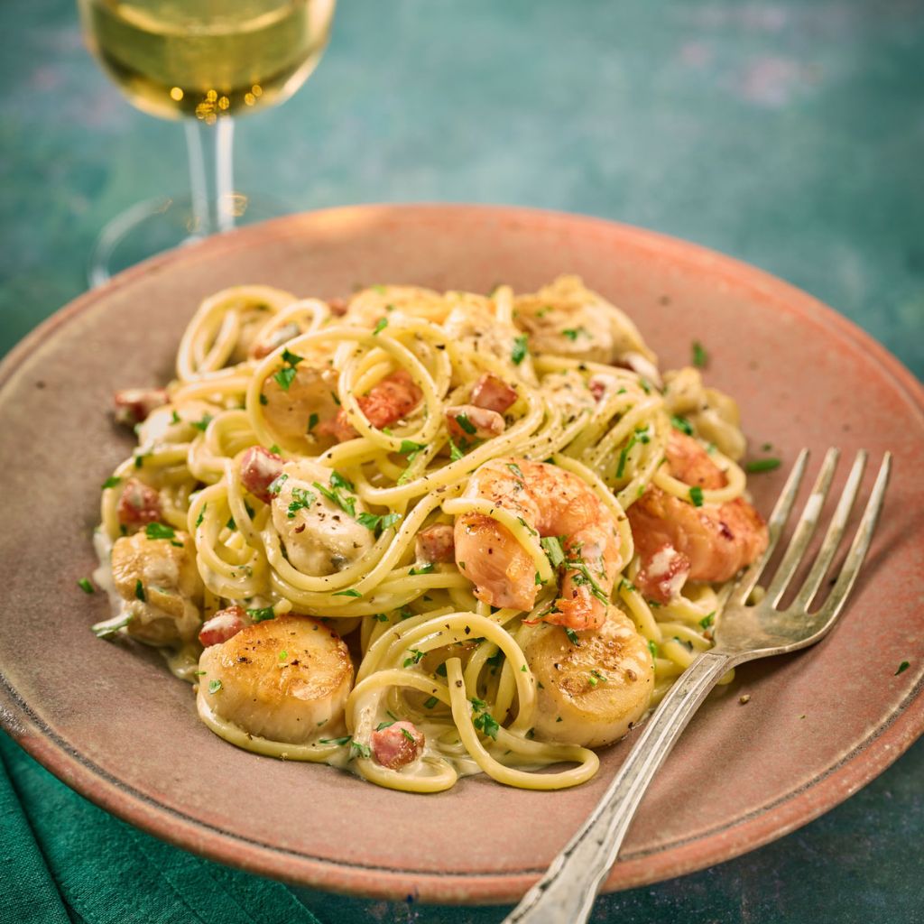 Seafood Spaghetti with Brandy Sauce