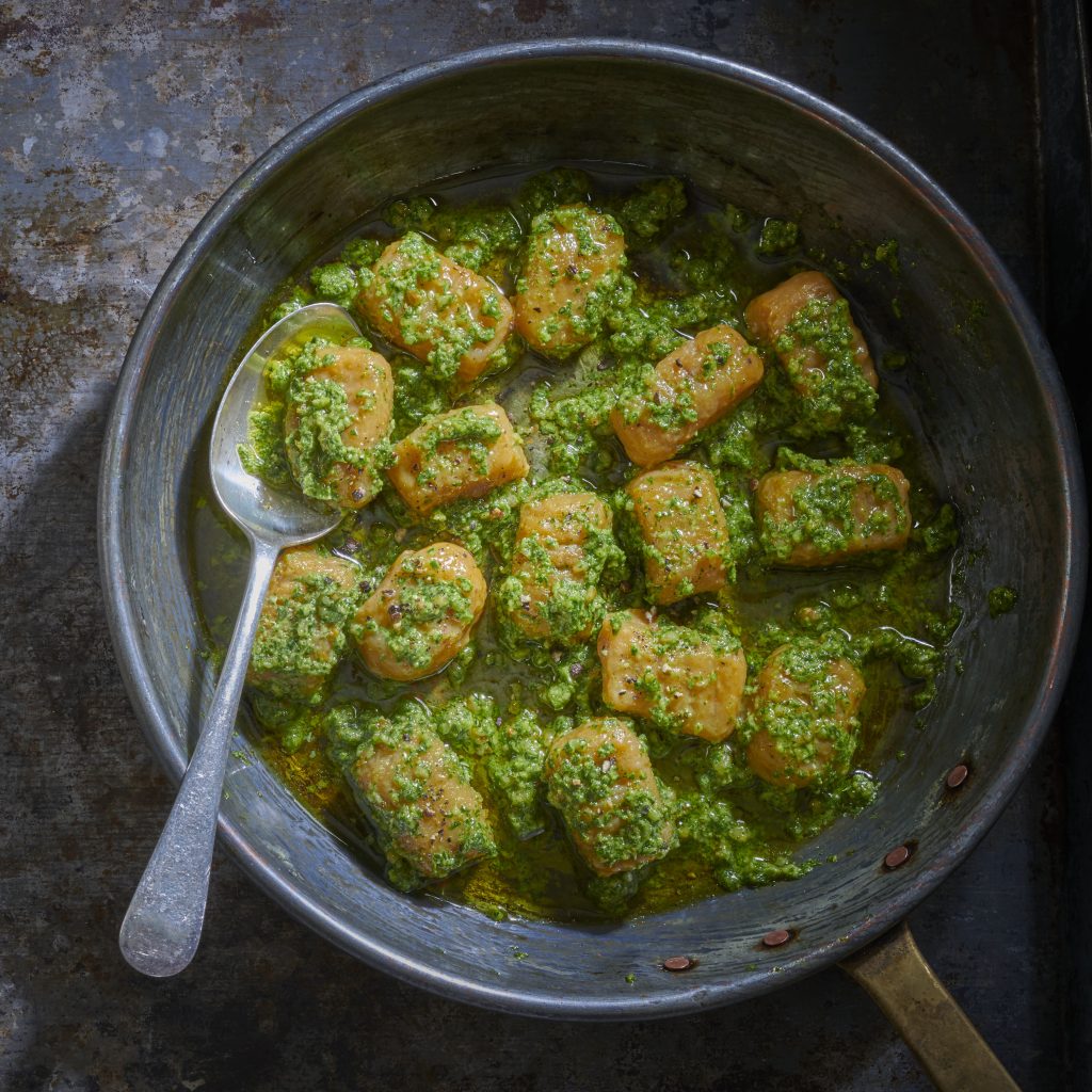 Sweet Potato Gnocchi with Walnut Pesto