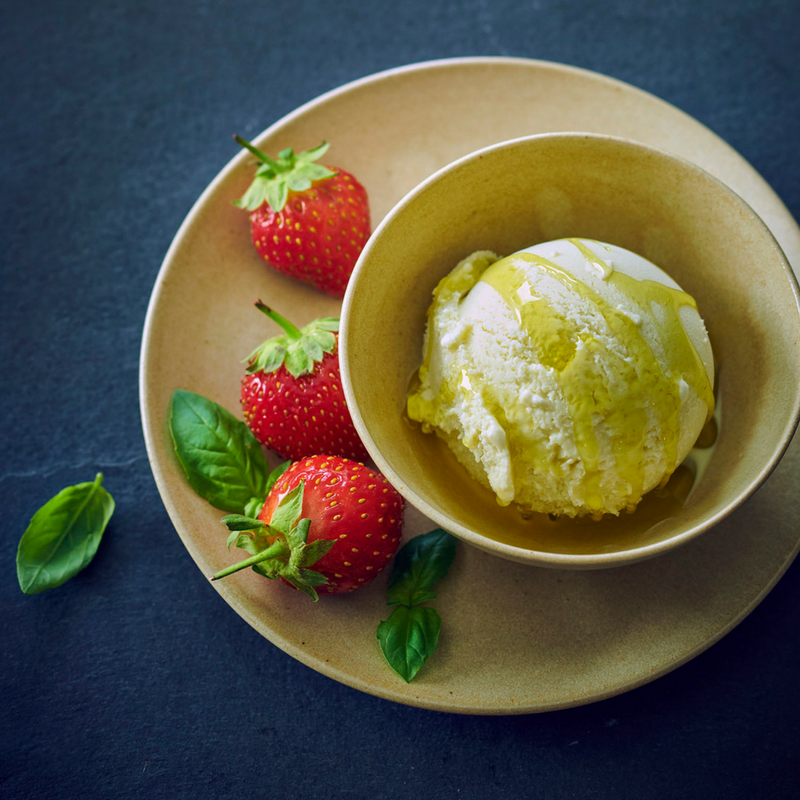 Basil and Olive Oil Ice Cream