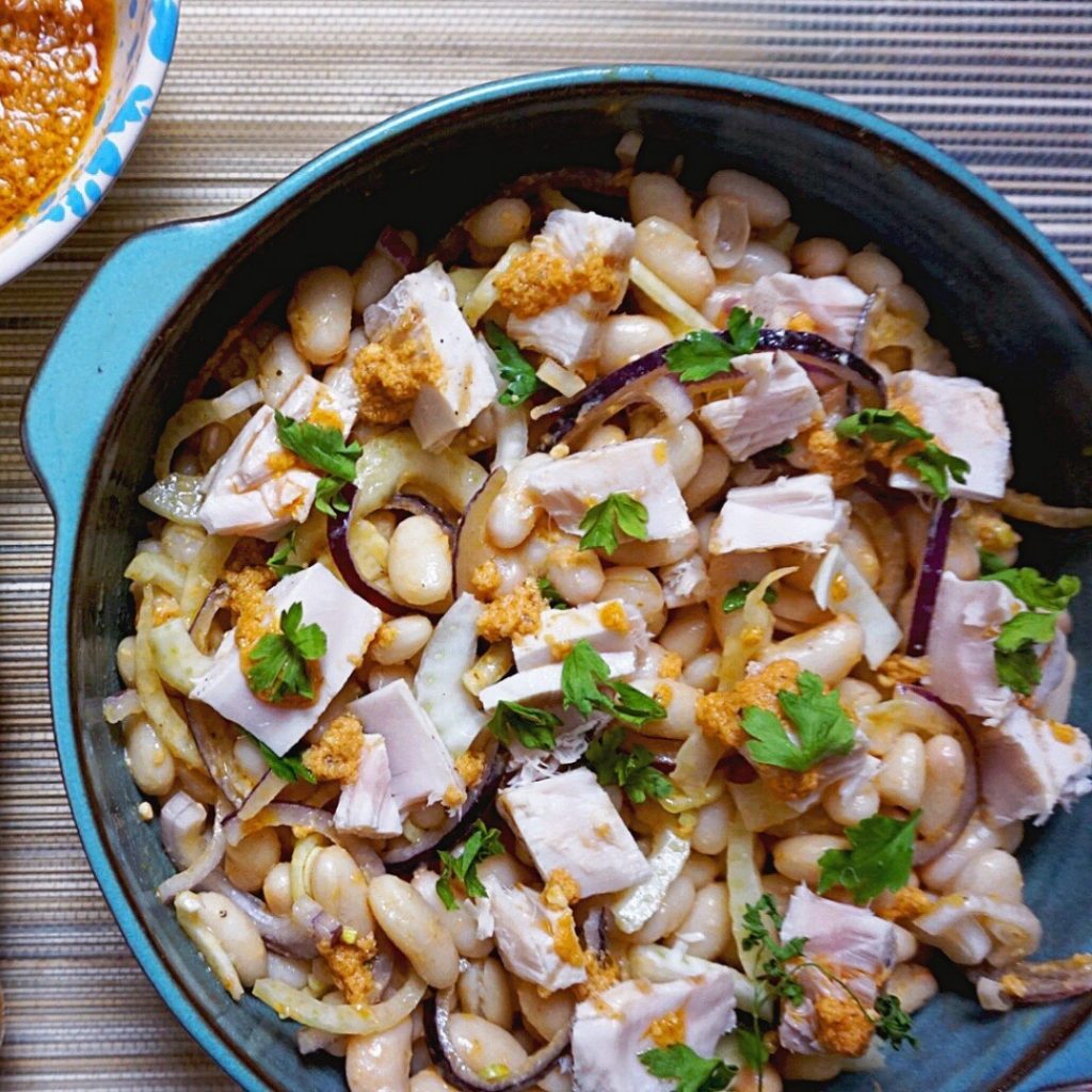 Tuna with Cannellini Bean and Fennel Salad