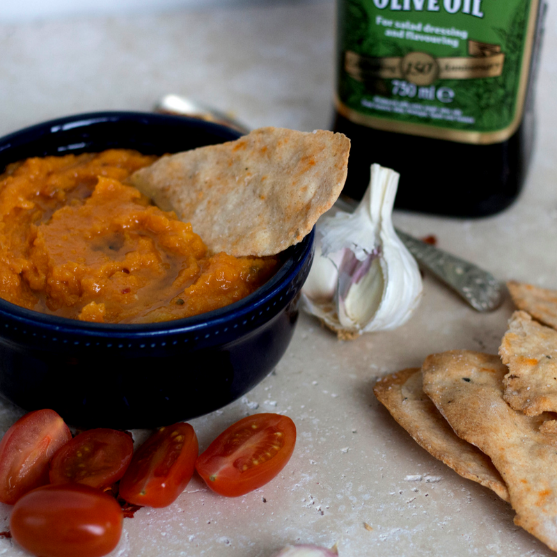 Roasted red pesto & butternut squash dip