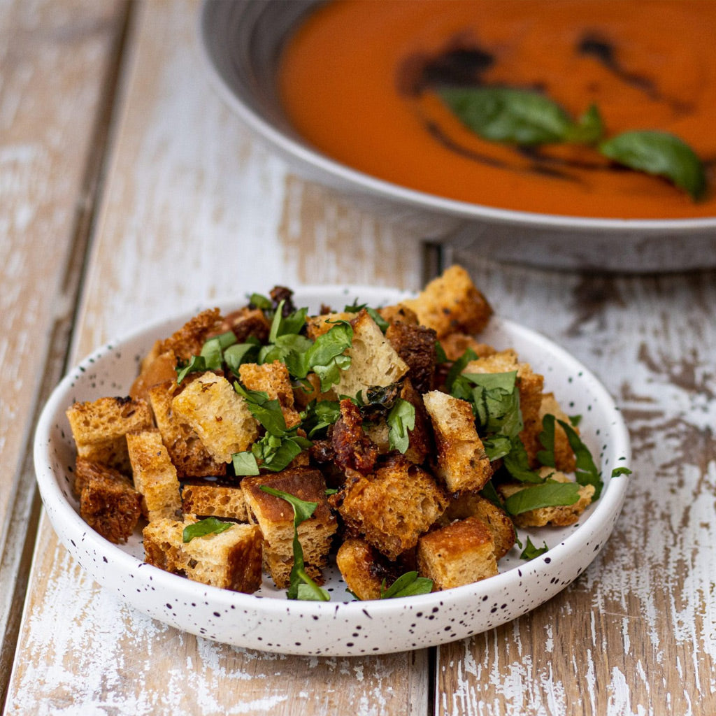 Vegan low fat baked croutons