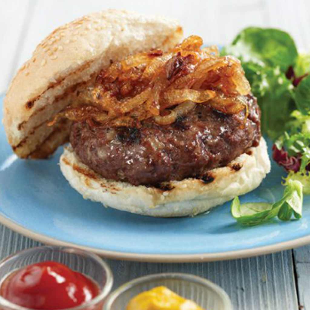 Classic Burger with Caramelised Onions