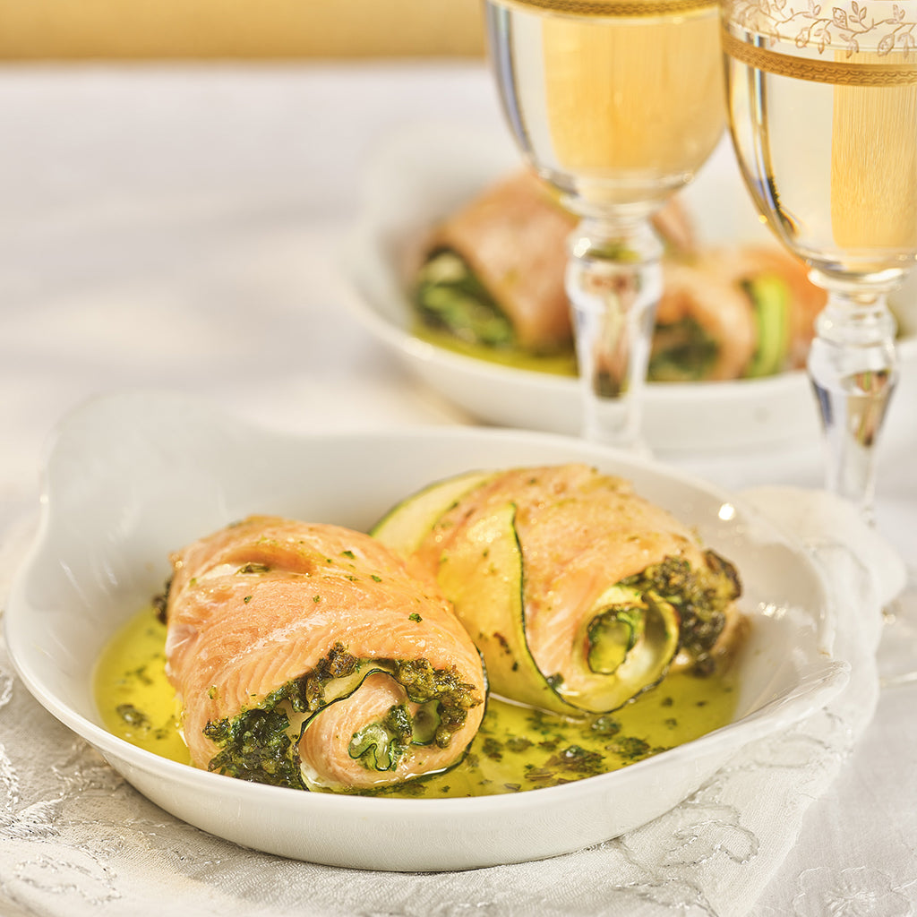 Delicate Fish Rolls with Almond & Fennel Pesto