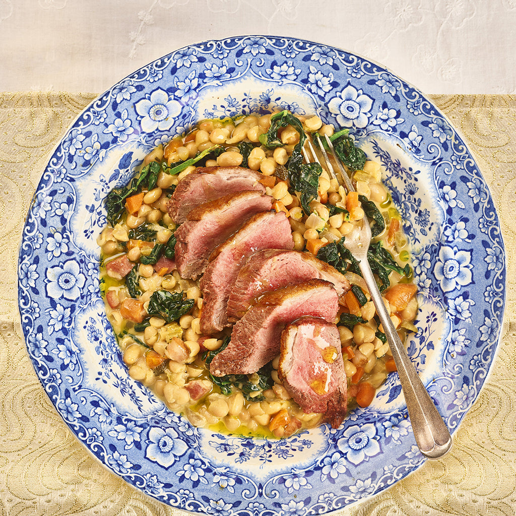 Duck Breasts with Creamy Haricot Beans