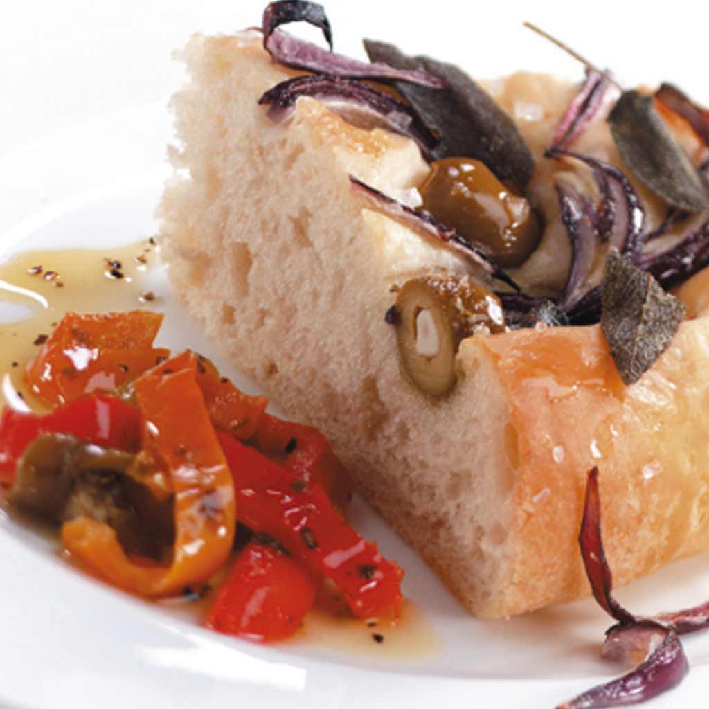 Focaccia with Onions and Olives