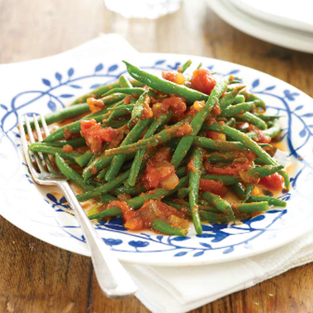 French Beans with Tomato Sauce