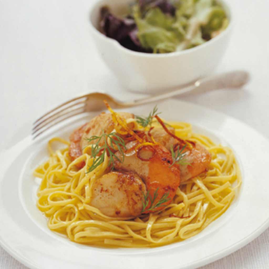 Fresh Pasta with Lemon Scallops