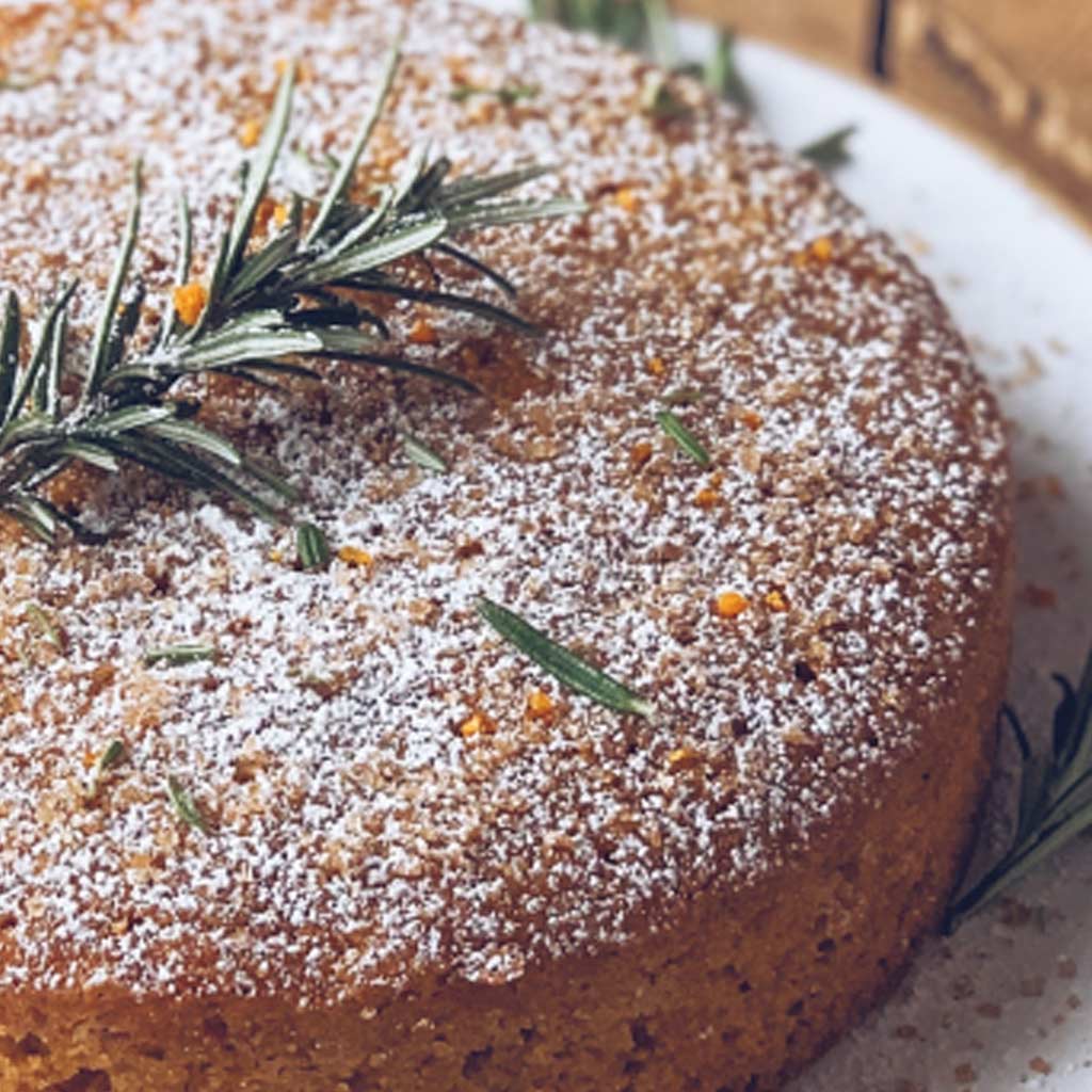Kathy’s Rosemary, Olive Oil and Orange Polenta Cake