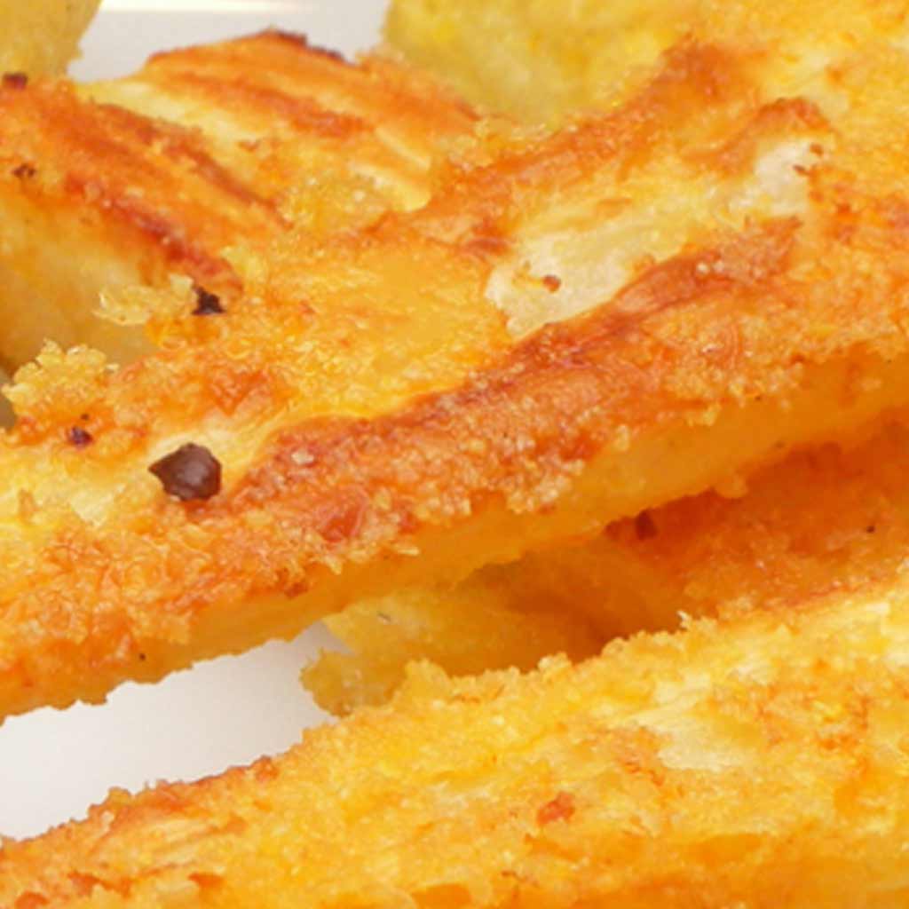 Parmesan Roasted Parsnips with Polenta and Chilli
