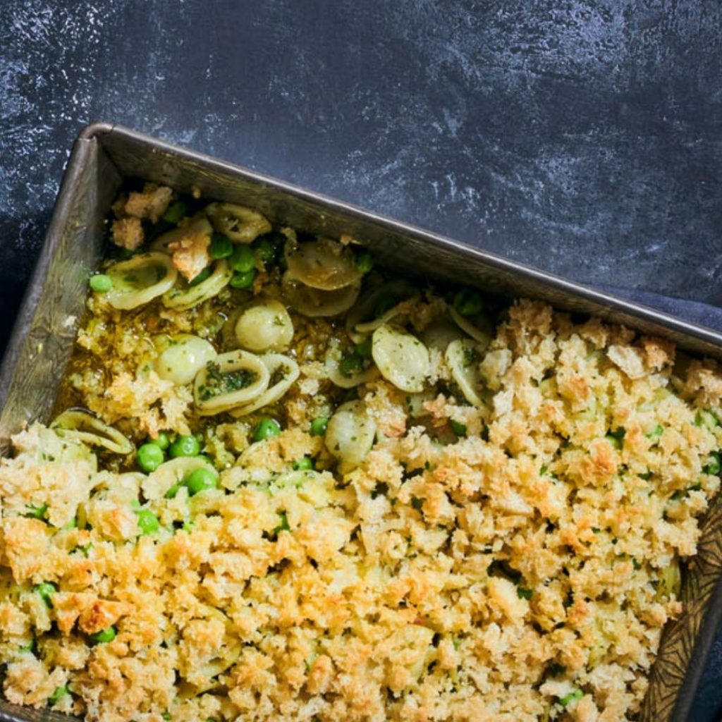 Orecchiette and Miso Pesto Bake