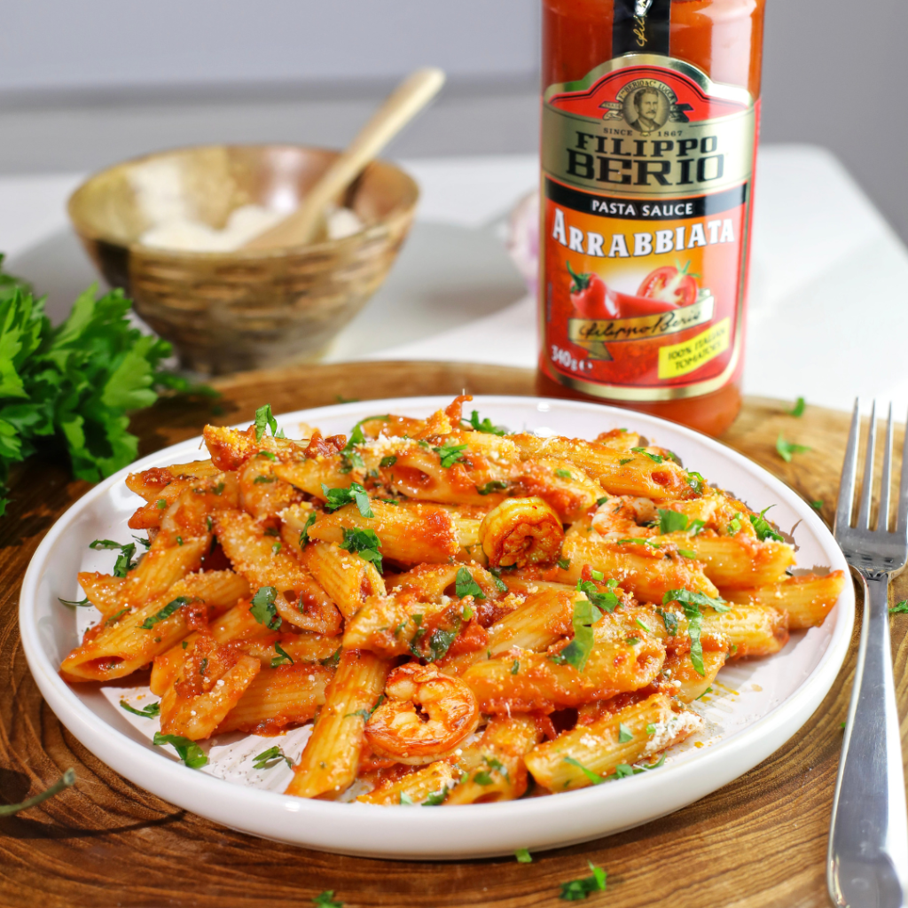 Penne Arrabbiata with Prawns