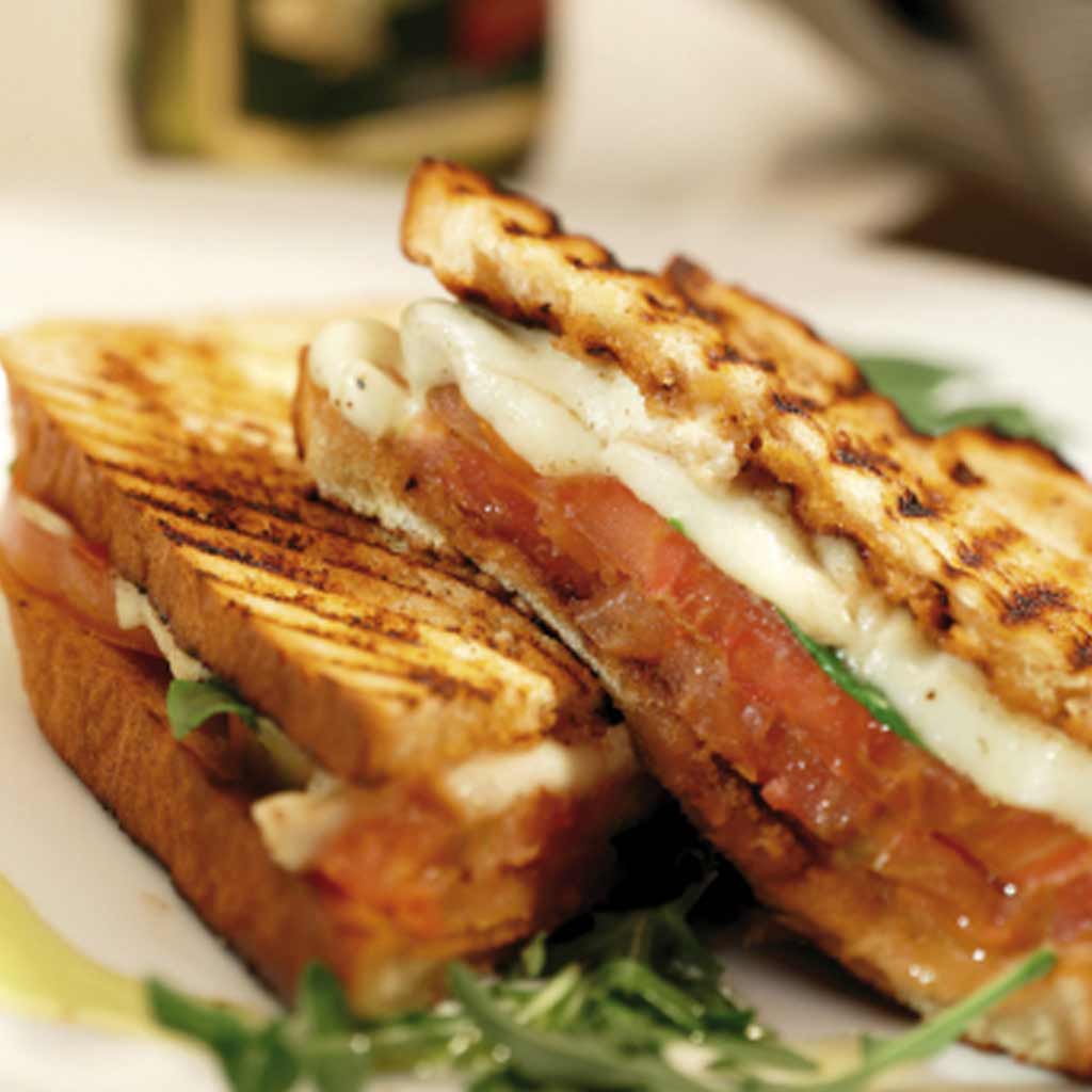 Toasted Mozzarella and Tomato Sandwich