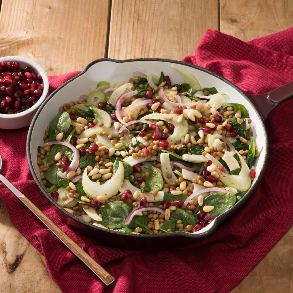Warm Lentil and Spinach Salad